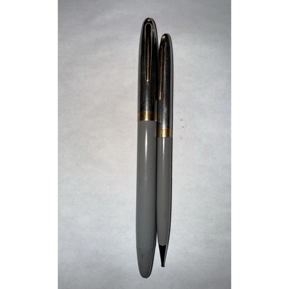 Sheaffer Clipper Snorkel Fountain Pen/Pencil Set (1952-59)Grey, Medium (M4) Nib